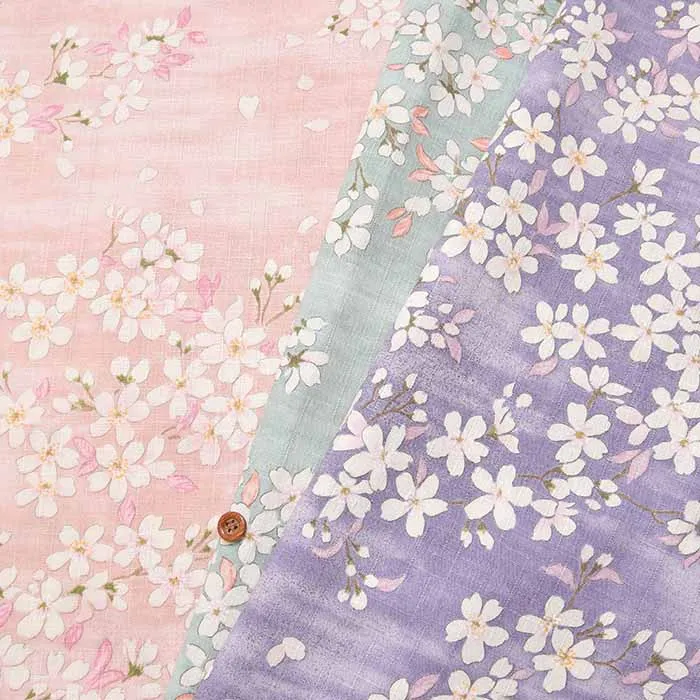 コットンサザンクロス和柄プリント生地　桜