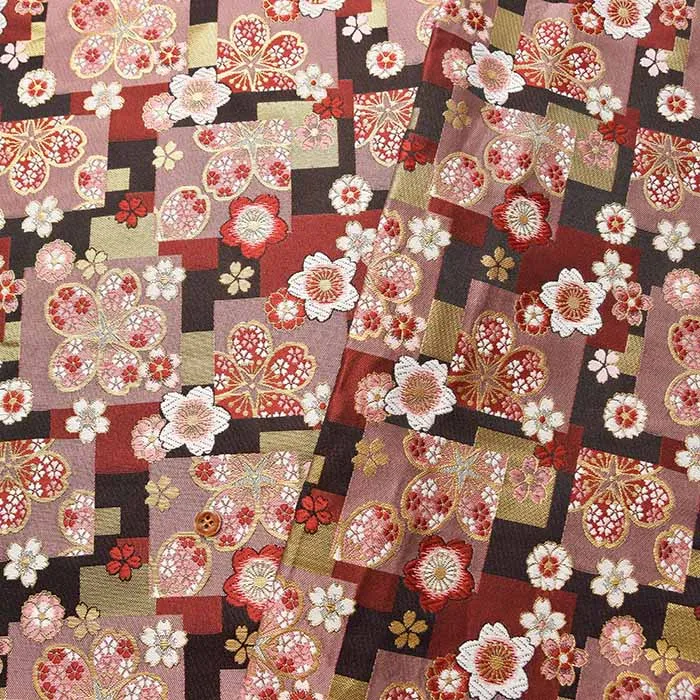 金襴 格子桜